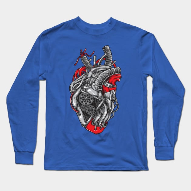 heart anatomy machine Long Sleeve T-Shirt by Mako Design 